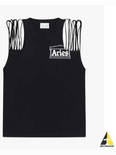 Slashed shoulder temple vest black STAR40053BLK - ARIES - BALAAN 1