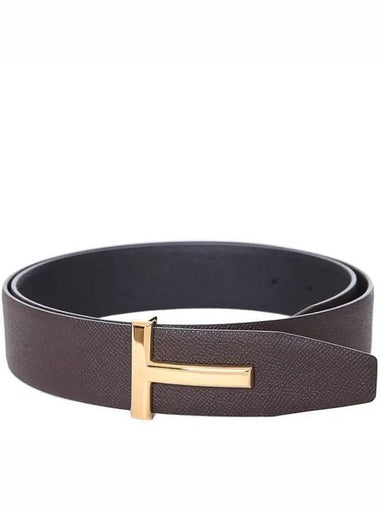 Gold T Buckle Pebble Ladder Double Sided Belt 122TB178 LCL220G 3BN18 - TOM FORD - BALAAN 1