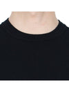 Logo Patch Crew Neck Knit Top Black - STONE ISLAND - BALAAN 7