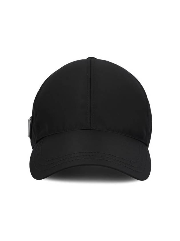 Re-Nylon Triangle Logo Baseball Cap Black - PRADA - BALAAN 3