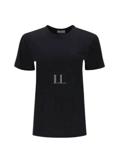 Vidal Embroidered Logo Cotton Short Sleeve T-Shirt Black - ISABEL MARANT - BALAAN 2