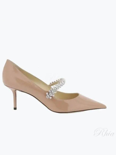 Crystal decorated leather pumps heels BING PUMP 65 PAT pink - JIMMY CHOO - BALAAN 1