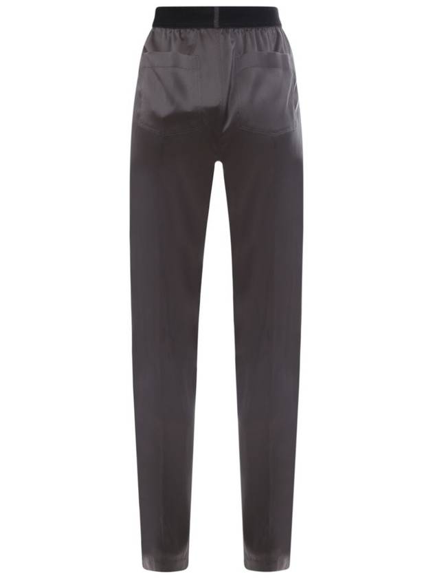 Women's Stretch Silk Straight Pants Black - TOM FORD - BALAAN 3