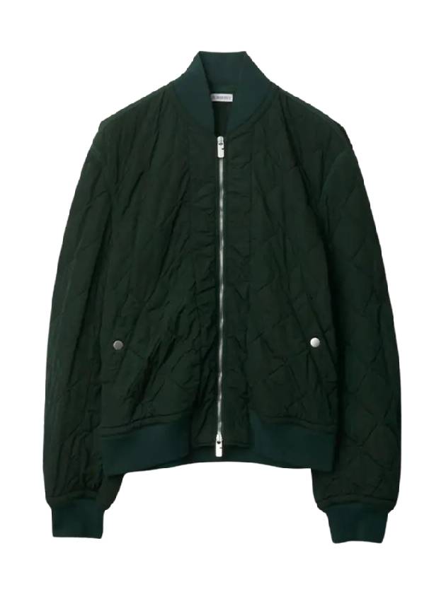 Quilted Zip-Up Bomber Jacket Green - BURBERRY - BALAAN 2