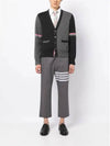 Funmix Cotton ArmBand V-Neck Cardigan Tonal Grey - THOM BROWNE - BALAAN 6