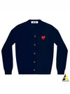 Play Red Waffen V-neck Cardigan Navy - COMME DES GARCONS - BALAAN 2