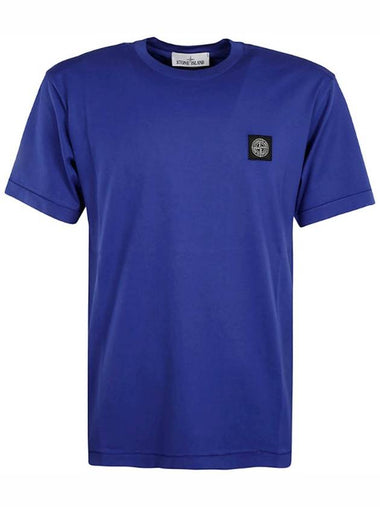 Mini Waffen Logo Patch Short Sleeve TShirt Blue - STONE ISLAND - BALAAN 1