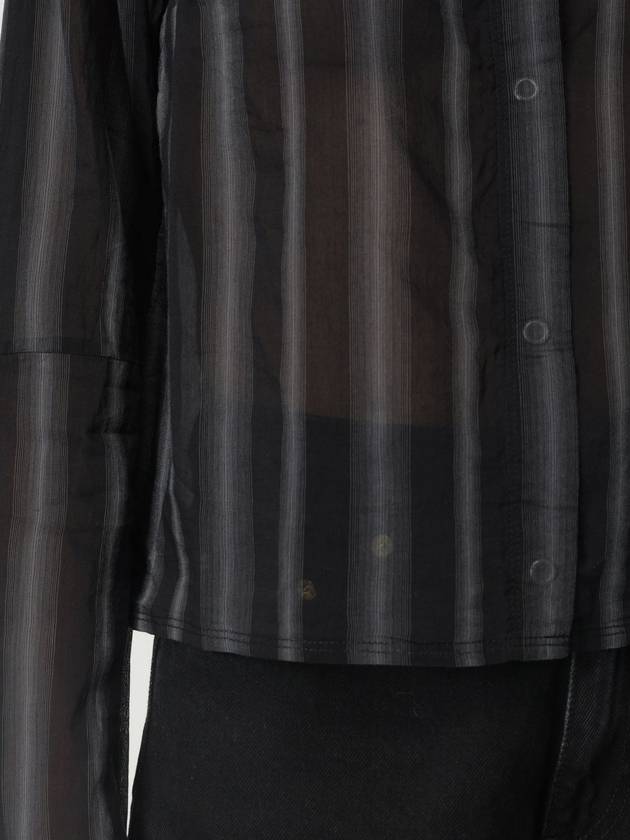 Auto Stripe Sheer Cotton Silk Shirt Black - OUR LEGACY - BALAAN 5