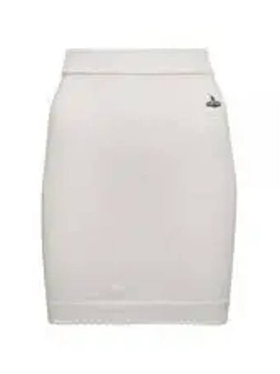 Bea Logo Knit Mini H-Line Skirt Cream - VIVIENNE WESTWOOD - BALAAN 2