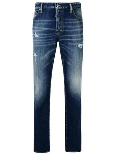 Washed Regular Straight Jeans Blue - DSQUARED2 - BALAAN 1