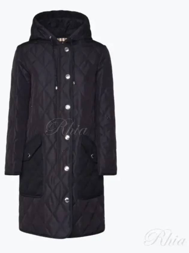 Diamond Quilted Hooded Single Coat Black - BURBERRY - BALAAN 2