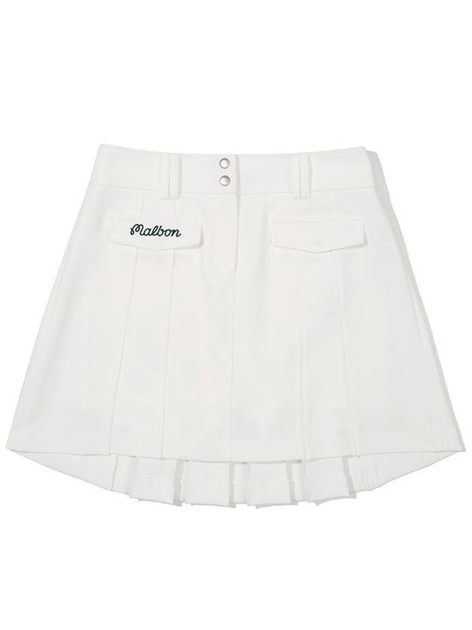 Pleated Cargo Skirt IVORY WOMAN - MALBON GOLF - BALAAN 1