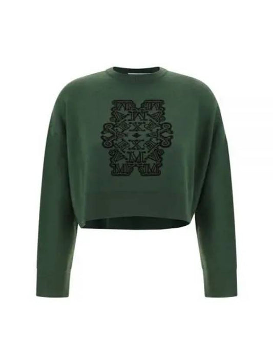 Sir Cropped Virgin Wool Knit Top Green - MAX MARA - BALAAN 2