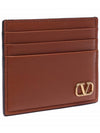 v logo signature card wallet brown - VALENTINO - BALAAN.