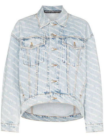 Women's Logo Print Denim Jacket - ALEXANDER WANG - BALAAN 1