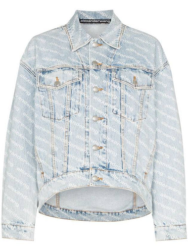 WoMen's Logo Print Denim Jacket - ALEXANDER WANG - BALAAN 1