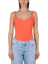 Laundry Logo Print Sleeveless Orange - OFF WHITE - BALAAN 2