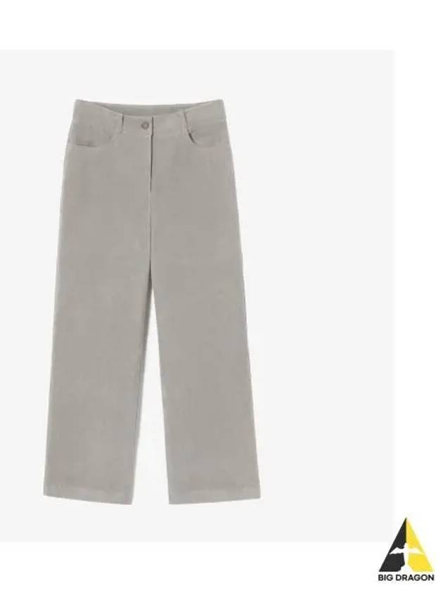 Women s semi wide corduroy pants light gray - LACOSTE - BALAAN 1