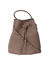 Women's Grainy Leather Small TB Bucket Bag Light Saddle Brown - BURBERRY - BALAAN 1