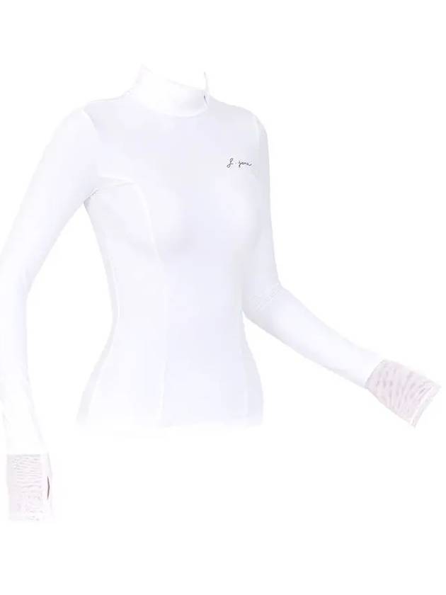 Women s Golf Wear Brushed Slim Polar T Shirt White - J JANE - BALAAN 3