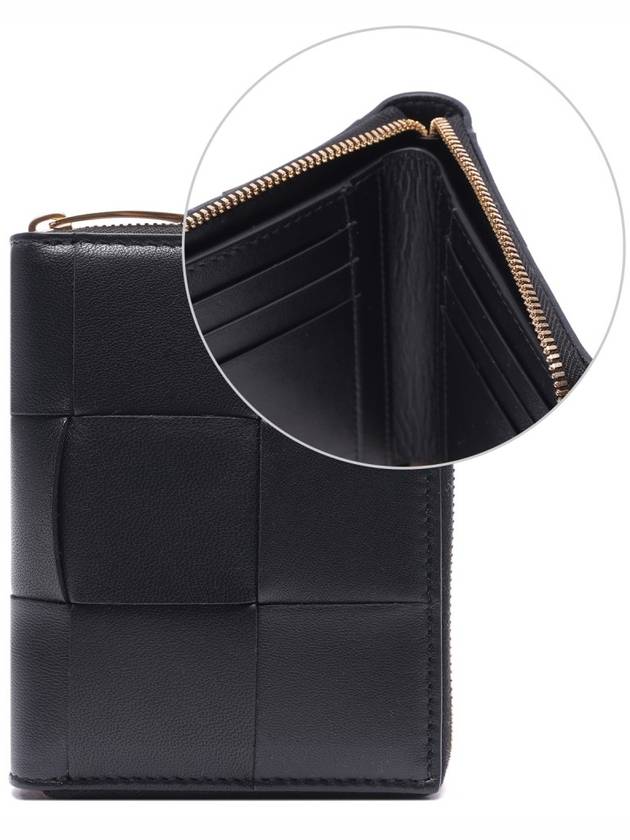 Intrecciato Zip Around Bi-Fold Wallet lack - BOTTEGA VENETA - BALAAN.