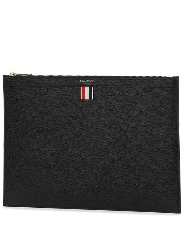 Medium Document Holder Clutch Bag Black - THOM BROWNE - BALAAN 3