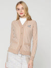 Women s vertical striped V neck full open sweater HD3WCD002 - HOLIC&PLAY - BALAAN 4