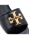 Logo Eleanor Slippers Black - TORY BURCH - BALAAN 9