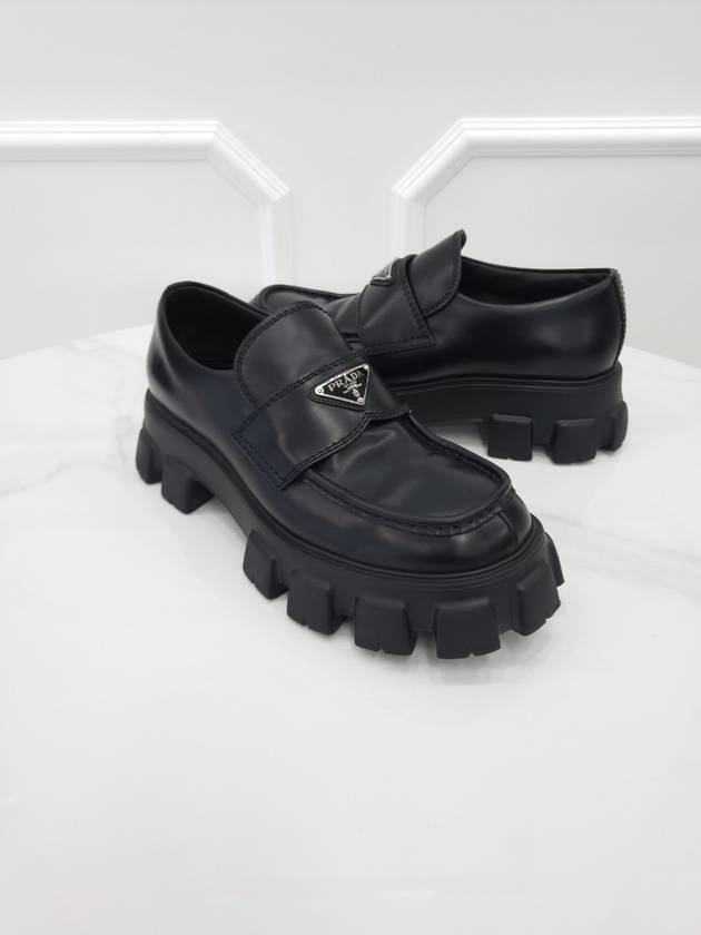 Triangular logo monolith brushed loafers 8 - PRADA - BALAAN 3