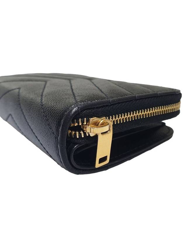 Women s 403723 Monogram Black Leather Compact Zipper Around Half Wallet - SAINT LAURENT - BALAAN 5