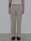 Men's Belted Two-Tuck Slacks Ivory - FILLCHIC - BALAAN 3