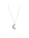 Sublima Moon Crystal Pendant Necklace Silver - SWAROVSKI - BALAAN 4