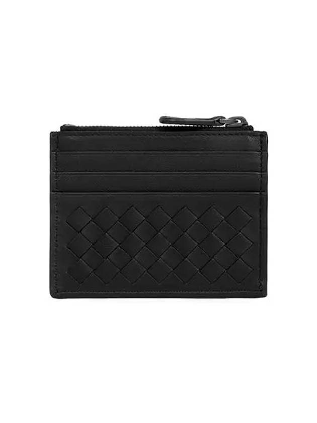 Intrecciato Zipper Card Wallet Black - BOTTEGA VENETA - BALAAN 3