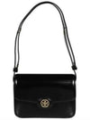 Robinson Spazzolato Convertible Logo Shoulder Bag Black - TORY BURCH - BALAAN 2