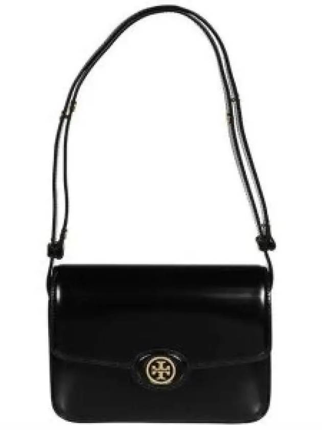 Robinson Spazzolato Convertible Logo Shoulder Bag Black - TORY BURCH - BALAAN 2