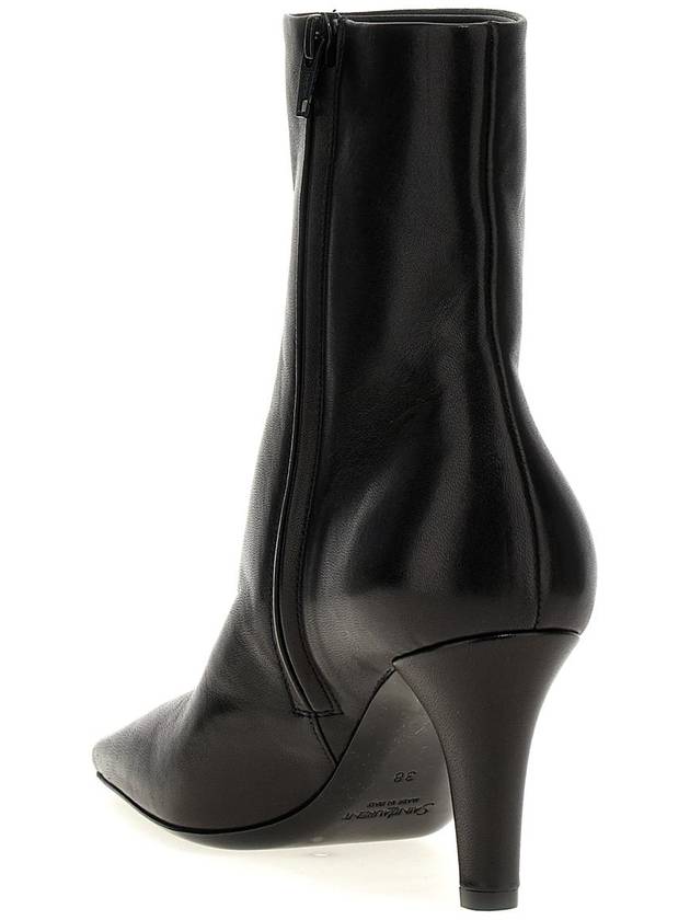 Jill Leather Ankle Boots Black - SAINT LAURENT - BALAAN 4