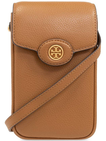 Tory Burch ‘Robinson’ Phone Pouch With Strap, Women's, Brown - TORY BURCH - BALAAN 1