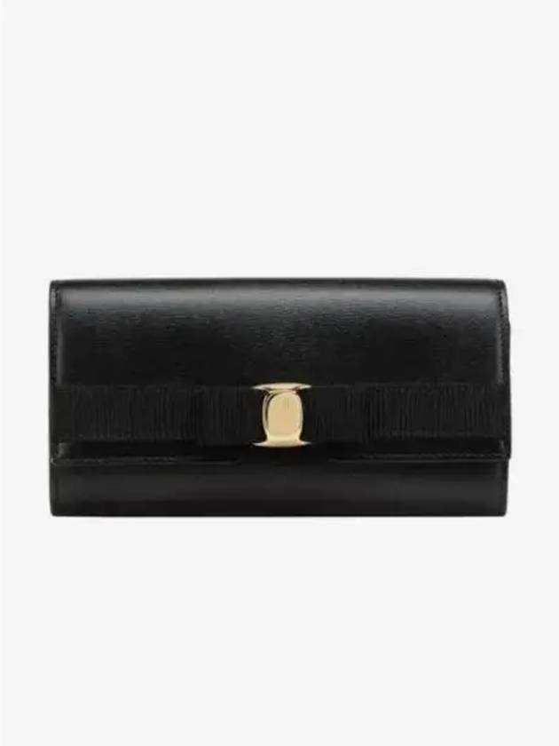 Vara Bow Continental Long Wallet Black - SALVATORE FERRAGAMO - BALAAN 2