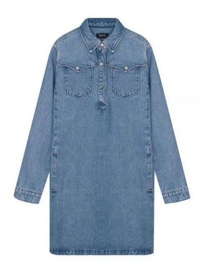 Women's Lina Denim Short Dress - A.P.C. - BALAAN 2