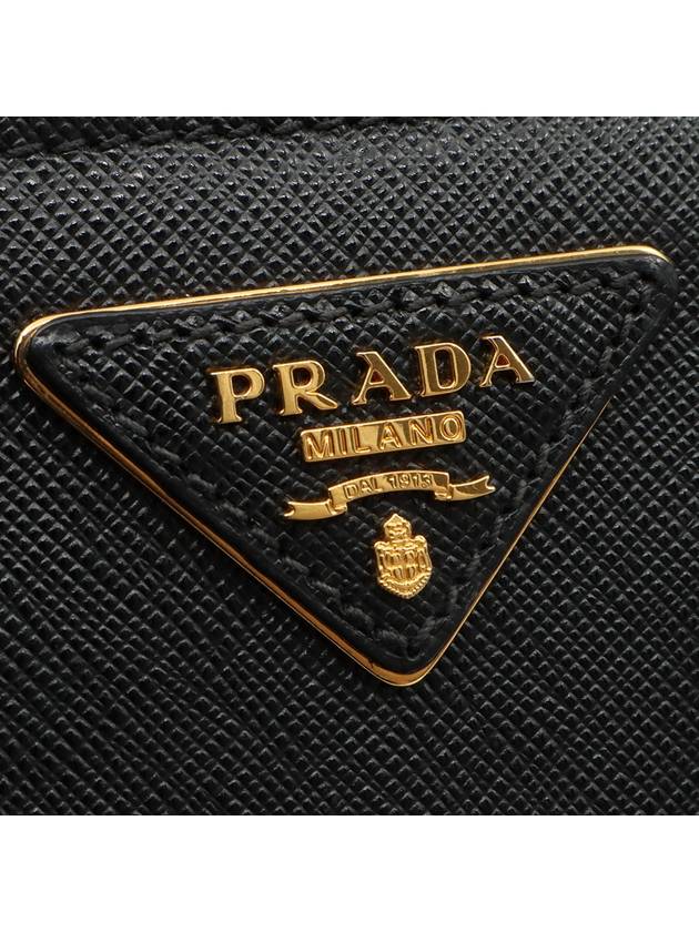 Black Saffiano Lux Gold Triangle Logo 2WAY - PRADA - BALAAN 6