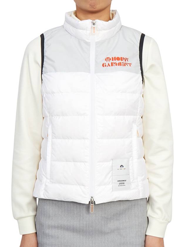 Women's Logo Down Vest White - HORN GARMENT - BALAAN 2