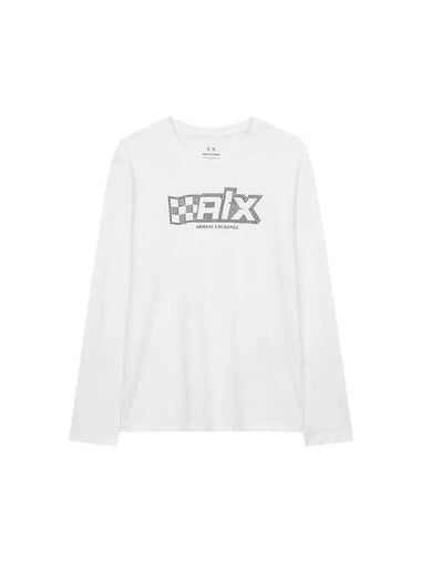 Women s Hotfix Lettering Crew Neck T Shirt White 271179 - ARMANI EXCHANGE - BALAAN 1