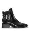 Chunky Buckle Detail Leather Chelsea Boots Black - GANNI - BALAAN 2