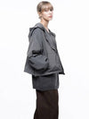 Four Woman Women s W243OT01CH Crop Hooded Windbreaker Jumper Charcoal - CHANCE'S NOI - BALAAN 2