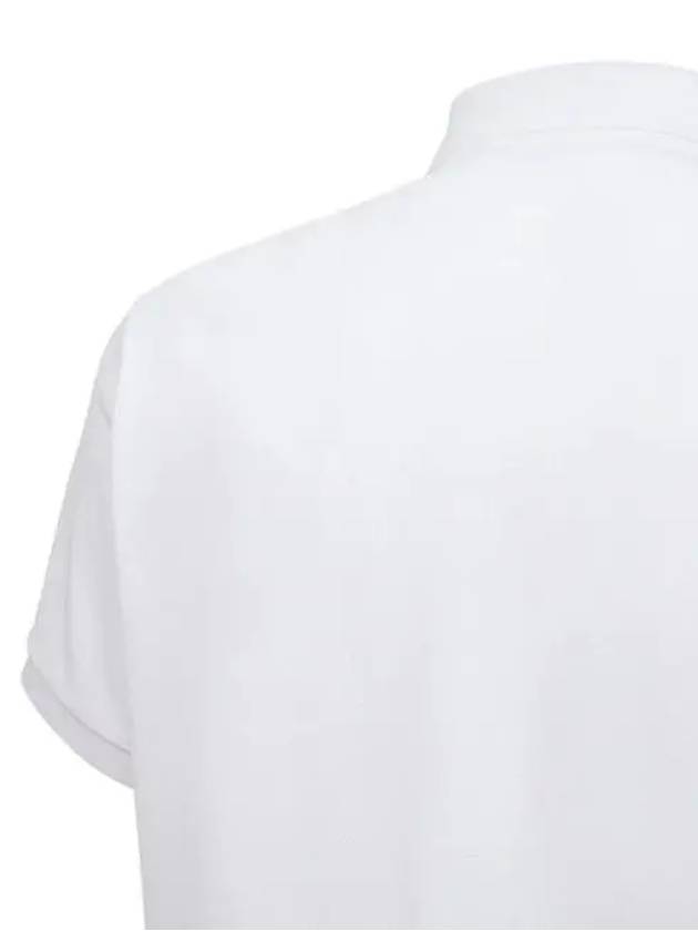 Mark logo embroidered cotton pique polo short sleeve shirt white 8A00004 84556 001 - MONCLER - BALAAN 5