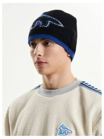 And Wonder MK Unisex Knit Cap Black Domestic Product - MAISON KITSUNE - BALAAN 1