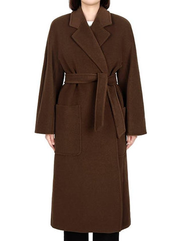 Brown Atuale Wool Coat ATTUALE1234 010 00454 - MAX MARA - BALAAN 1