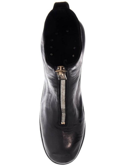 unisex leather boots in black horse and calfskin with metal zip - GUIDI - BALAAN 2