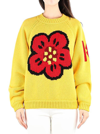 Varsity Merino Wool Knit Top Golden Yellow - KENZO - BALAAN 2