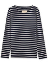 Women s Minquaidum Striped Marine Ecru Long Sleeve T shirt 0237 51 - SAINT JAMES - BALAAN 1